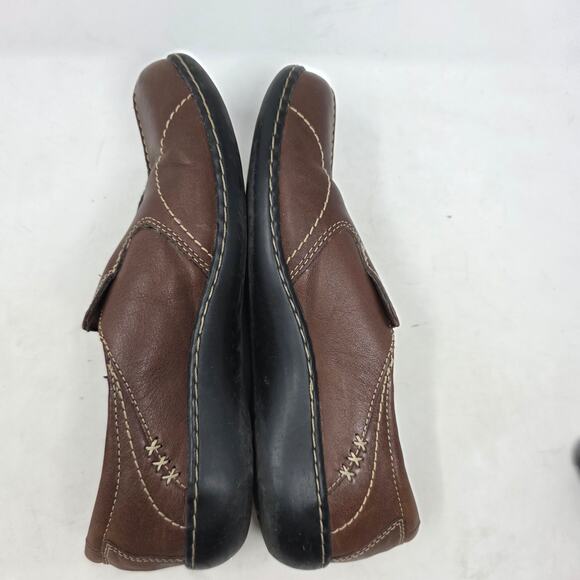 Clarks Brown Leather Slip-On Comfort Shoes Womens Size 10 - Picture 6 of 8